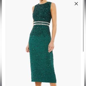 Sequin Sleeveless Sheath Midi Cocktail Dress